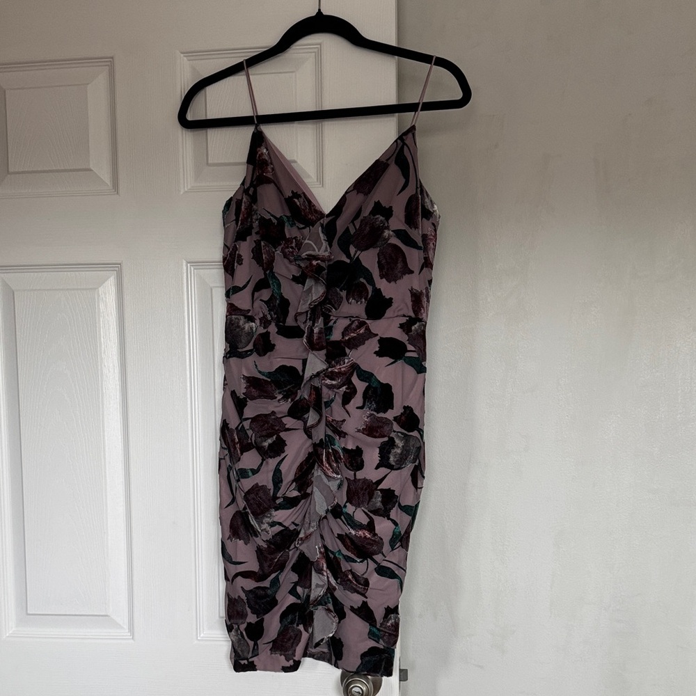 NWOT Aidan by Aidan Mattox Floral V-Neck Mini Dress